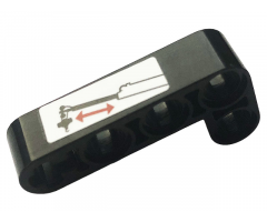 Technic, Liftarm Thick L-Shape 2 x 4 with Red Arrows and Crane Arm with Hook Pattern Model Left Side (Sticker) - Set 42108