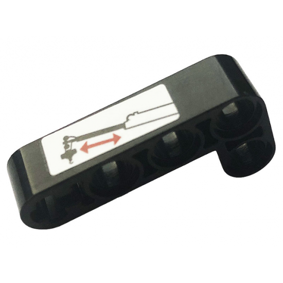 Technic, Liftarm Thick L-Shape 2 x 4 with Red Arrows and Crane Arm with Hook Pattern Model Left Side (Sticker) - Set 42108