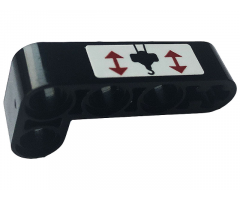 Technic, Liftarm Thick L-Shape 2 x 4 with Red Arrows and Black Hook Pattern Model Right Side (Sticker) - Set 42108