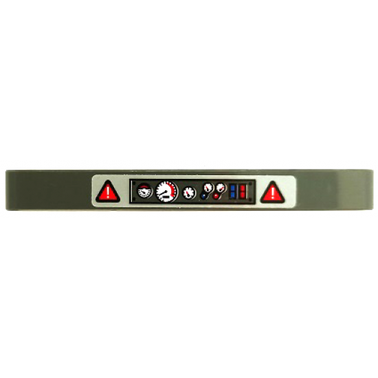 Technic, Liftarm Thick 1 x 9 with Control Panel with Gauges and Exclamation Marks in Red Warning Triangles Pattern (Sticker) - Set 42068