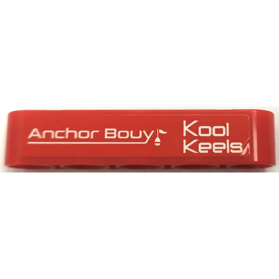 Technic, Liftarm Thick 1 x 5 with 'Kool Keels' and 'Anchor Bouy' Pattern Model Left Side (Sticker) - Set 42089