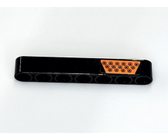 Technic, Liftarm Thick 1 x 7 with Orange Tread Plate Pattern Model Left Side (Sticker) - Set 42081