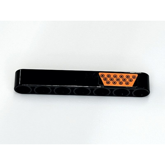 Technic, Liftarm Thick 1 x 7 with Orange Tread Plate Pattern Model Left Side (Sticker) - Set 42081