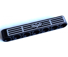 Technic, Liftarm Thick 1 x 7 with Silver Letter V on Wings and Grille Pattern (Sticker) - Set 42106