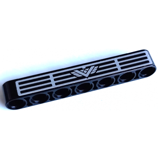 Technic, Liftarm Thick 1 x 7 with Silver Letter V on Wings and Grille Pattern (Sticker) - Set 42106