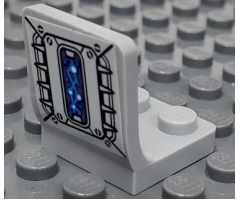 Minifigure, Utensil Seat / Chair 2 x 2 with Screws, Spikes, and Dark Azure Electrical Energy Pattern (Sticker) - Set 70429