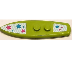 Minifigure, Utensil Surfboard Standard with Dark Pink and Medium Azure Stars Pattern (Stickers) - Set 41429