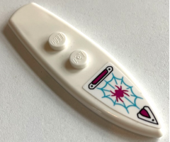 Minifigure, Utensil Surfboard Standard with Magenta Spider and Medium Azure Web Pattern (Sticker) - Set 76115