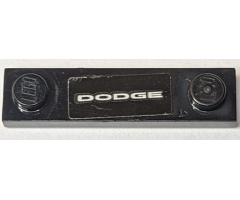 Plate, Modified 1 x 4 with 2 Studs with Groove with Silver 'DODGE' Pattern (Sticker) - Set 75893
