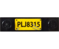 Plate, Modified 1 x 4 with 2 Studs without Groove with 'PLJ8315' and Silver Scratches Pattern (Sticker) - Set 75933