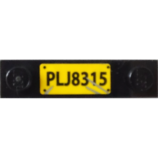 Plate, Modified 1 x 4 with 2 Studs without Groove with 'PLJ8315' and Silver Scratches Pattern (Sticker) - Set 75933