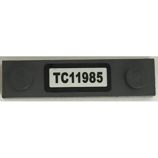 Plate, Modified 1 x 4 with 2 Studs without Groove with 'TC11985' Pattern (Sticker) - Set 76067