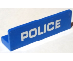 Panel 1 x 4 x 1 with White 'POLICE' Thin Font on Transparent Background Pattern (Sticker) - Set 60174
