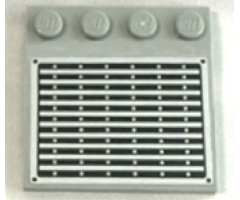 Tile, Modified 4 x 4 with Studs on Edge with Black and Silver Vehicle Grille and 4 Rivets Pattern (Sticker) - Set 75933