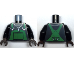 Torso Green Overalls with Claw Necklace Pattern / Black Arms / Dark Brown Hands