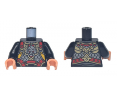 Torso Red, Gold, and Silver Armor, Buckles, and Straps, and Monkey Head Pattern / Black Arms / Nougat Hands