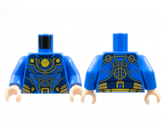 Torso Armor, 3 Gold Circles and Trim Pattern / Blue Arms / Light Nougat Hands