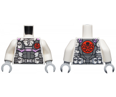 Torso Camouflage With Dark Bluish Gray Jacket with Belt and Pockets and Red HYDRA Logo Pattern / White Arms / Light Bluish Gray Hands