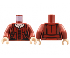 Torso Female Jacket, Light Nougat Neck, Necklace, Bodice with 7 Laces Pattern / Dark Red Arms / Light Nougat Hands