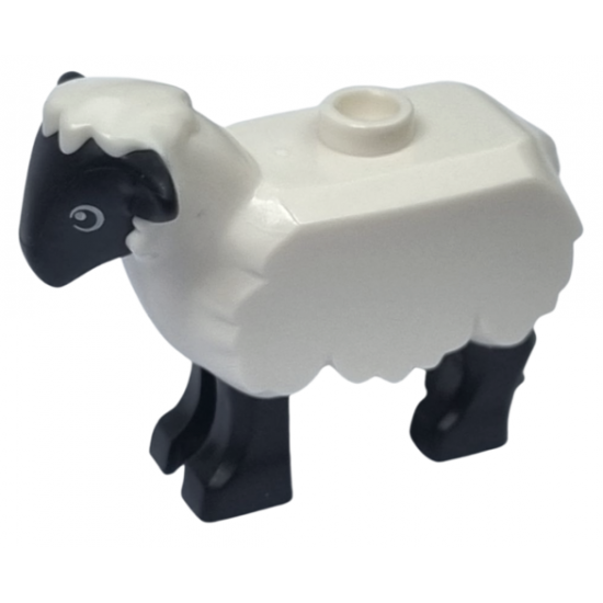 Sheep with Black Head and Legs and Eyes Pattern