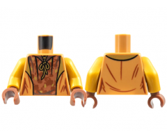 Torso Jacket, Gold Lapels and Knot, Copper Shirt, Reddish Brown Leaves Pattern / Pearl Gold Arms / Reddish Brown Hands
