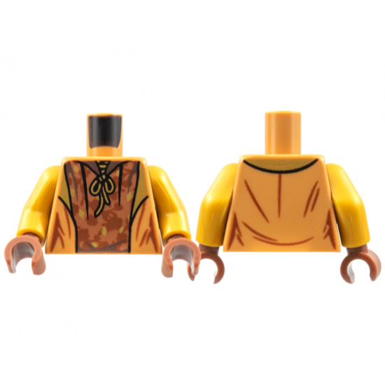Torso Jacket, Gold Lapels and Knot, Copper Shirt, Reddish Brown Leaves Pattern / Pearl Gold Arms / Reddish Brown Hands