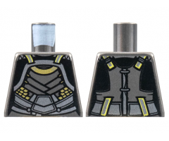 Torso Female Armor, Silver Plates, Gold Trim Pattern