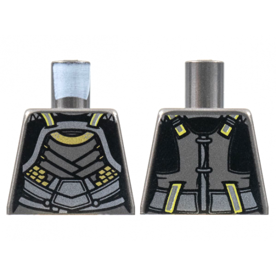 Torso Female Armor, Silver Plates, Gold Trim Pattern