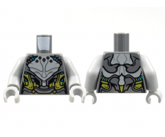 Torso Armor, Light Bluish Gray Chest, Yellow and Medium Azure Trim Pattern / Light Bluish Gray Arms / Light Bluish Gray Hands