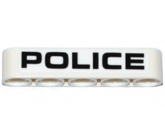 Technic, Liftarm 1 x 5 Thick with Black 'POLICE' Pattern (Sticker) - Set 42047