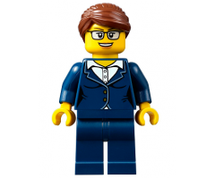 Businesswoman - Dark Blue Pants Suit, Glasses