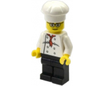 Chef - White Torso with 8 Buttons, Black Legs, Glasses