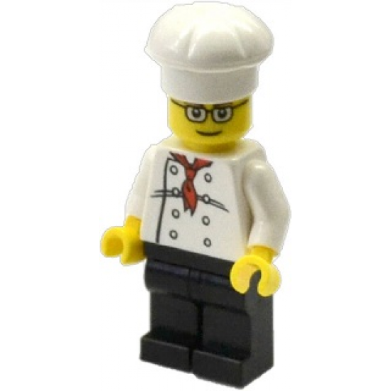 Chef - White Torso with 8 Buttons, Black Legs, Glasses