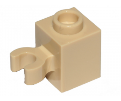 Brick, Modified 1 x 1 with Open O Clip (Vertical Grip) - Hollow Stud