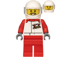 Helicopter Pilot - White Jacket with 'XTREME' Logo, Red Legs, White Helmet