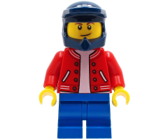 BMX Rider - Male, Red Jacket, Blue Medium Legs, Dark Blue Dirt Bike Helmet