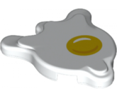 Tile, Round 2 x 2 Splat with Side Extensions with Egg Yolk Pattern