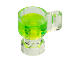 Minifigure, Utensil Stein / Cup with Molded Trans-Bright Green Drink Pattern