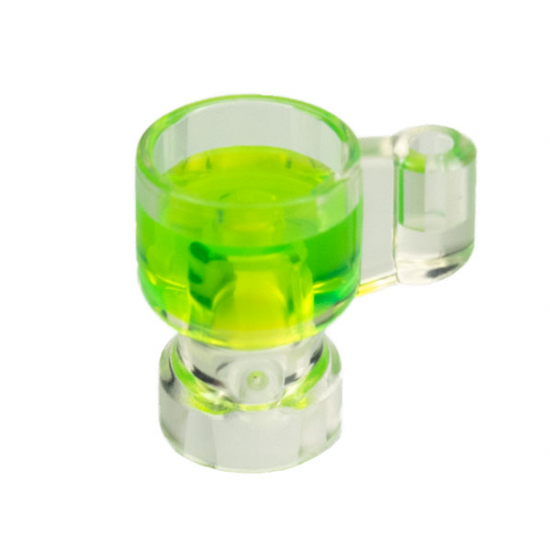 Minifigure, Utensil Stein / Cup with Molded Trans-Bright Green Drink Pattern