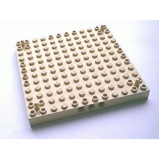 Brick, Modified 12 x 12 with 3 Pin Holes on each Side and Peg at each Corner