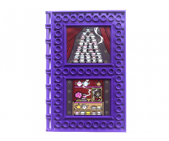 Tile, Modified 10 x 16 with Studs on Edges and Bar Handles with Teacups, Curtains, and Shelves with Portrait and Crystal Ball Pattern (Stickers) - Set 76396