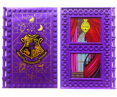 Tile, Modified 10 x 16 with Studs on Edges and Bar Handles with Hogwarts Divination Class, Stain Glass Window, Chandelier, Curtains, and Staircase on Inside Pattern (Stickers) - Set 76396