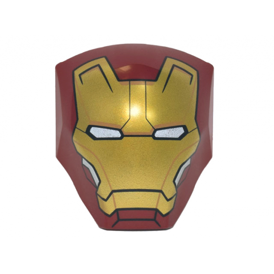 Large Figure Armor, Smooth with 2 x 2 Round Brick Attachment with Iron Man Gold Face Plate Pattern