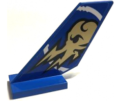 Tail Shuttle with Gold Ninjago Jay Lightning Symbol in White Circle Pattern Model Left Side (Sticker) - Set 70668