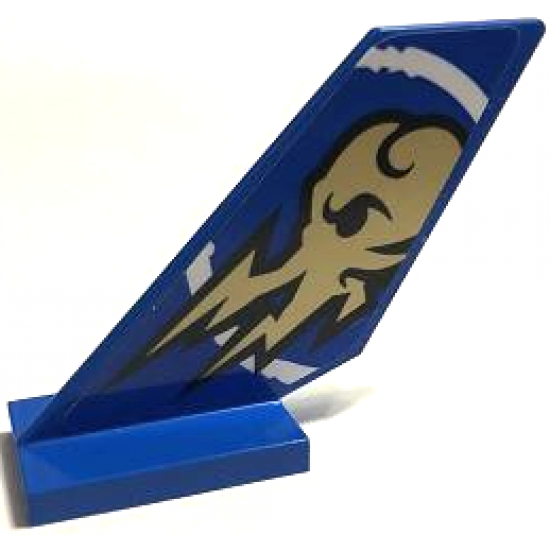 Tail Shuttle with Gold Ninjago Jay Lightning Symbol in White Circle Pattern Model Left Side (Sticker) - Set 70668