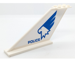 Tail 12 x 2 x 5 with 'POLICE' and Eagle Head with Wing Pattern on Both Sides (Stickers) - Set 60210