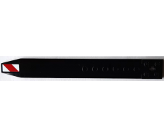 Plate, Modified 2 x 16 with Angled Side Extensions and Axle Hole (Rotor Blade) with Red and White Danger Stripes Pattern (Sticker) - Set 42092
