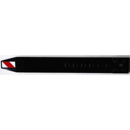 Plate, Modified 2 x 16 with Angled Side Extensions and Axle Hole (Rotor Blade) with Red and White Danger Stripes Pattern (Sticker) - Set 42092