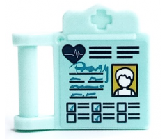 Friends Accessories Medical Clipboard with Bar Handle with Dark Blue Heart, Ticked Boxes and ID Picture Pattern (Sticker) - Set 41394