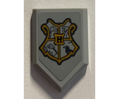 Tile, Modified 2 x 3 Pentagonal with Gold Coat of Arms Hogwarts Crest with 4 Animals Pattern (Sticker) - Set 76389